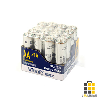 VINNIC︱碳鋅電池3號16入【九乘九文具】電池 3號電池 AA電池 長效性電池 辦公 16入 碳鋅電池