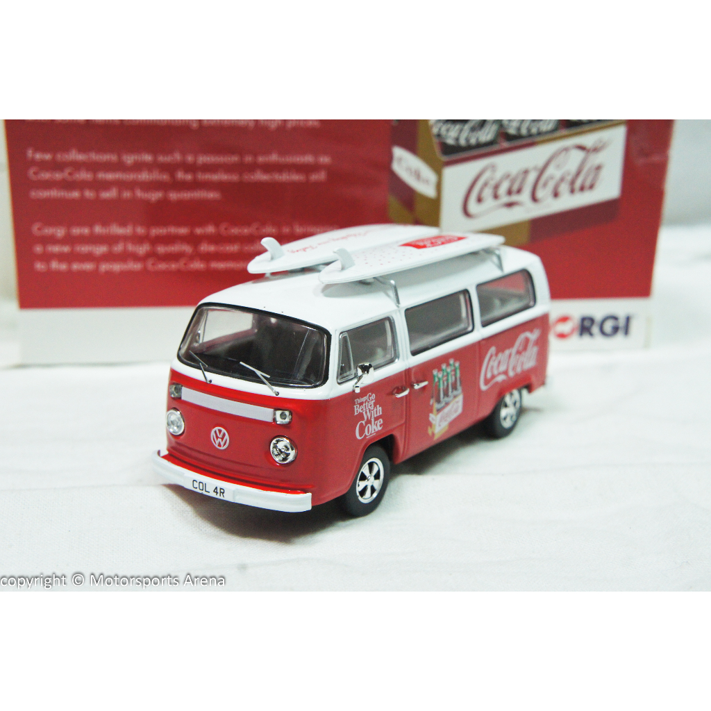【特價現貨】1:43 Corgi VW T2 Camper Coca Cola Surf Van 可口可樂+衝浪板