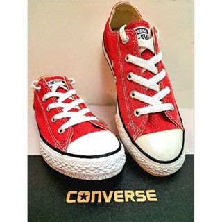 converse 全新經典男女中童鞋 低筒帆布鞋.休閒鞋- 3J236C紅色 20.5cm-US2 正品現貨板橋可面交