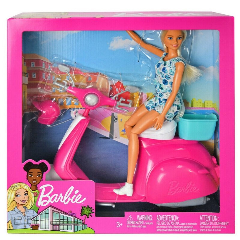 台中＊＊宏富玩具＊＊MATTEL Barbie 芭比娃娃 芭比時尚假期摩托車組合 原價1199元