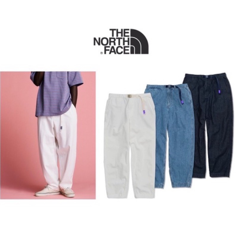 日本THE NORTH FACE 紫標Denim Wide Tapered Pants NT5205N 北面牛仔褲