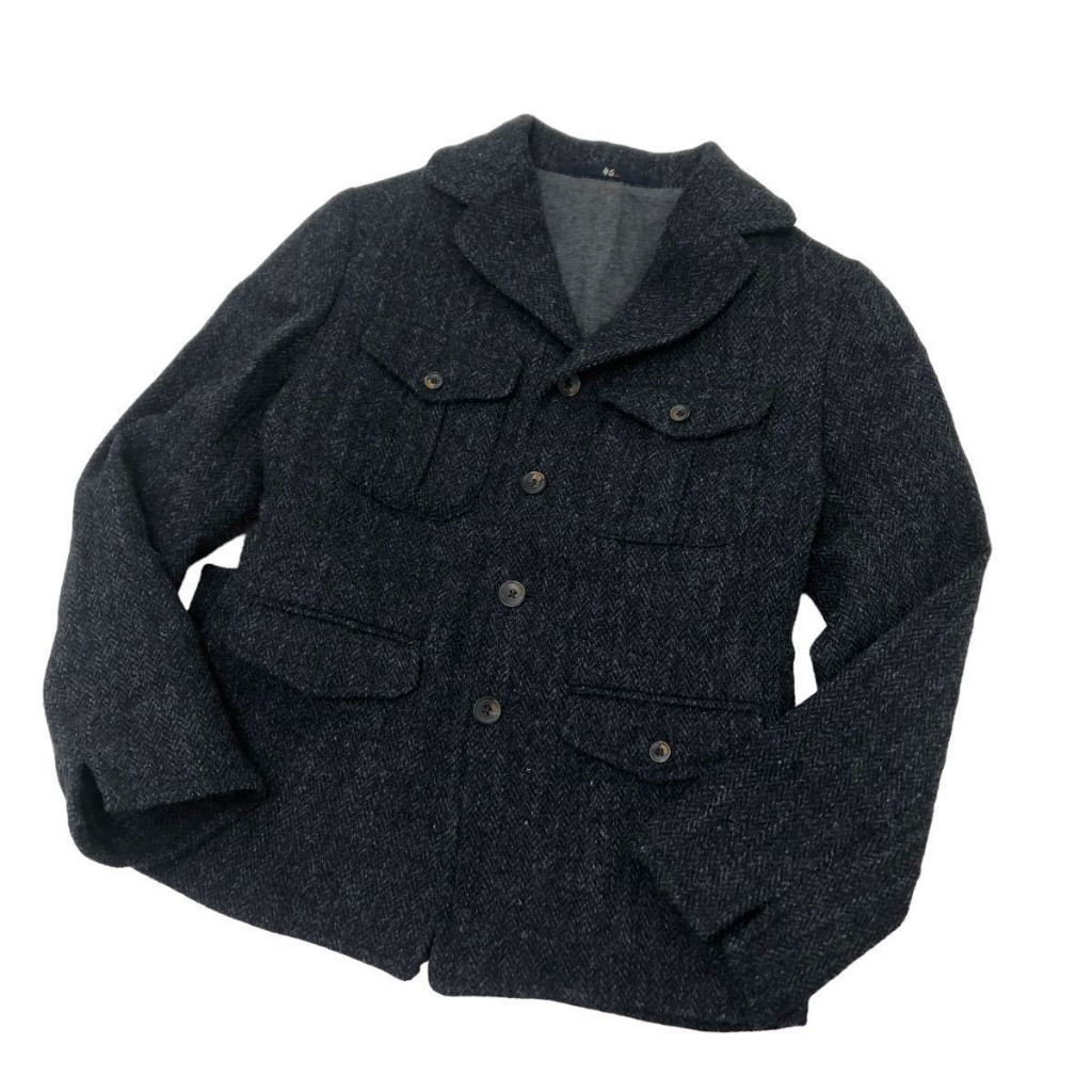 45R 45rpm 斜紋軟呢夾克外衣 1號 羊毛材質 深藍色
