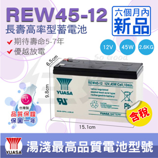 佳好電池／全新含稅價 湯淺 REW45-12 高率型蓄電池 不斷電系統／NP7.2-12、NPW36-12 加強版可替換
