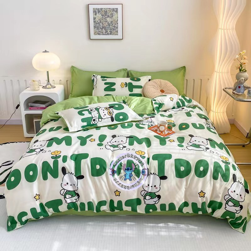 超便宜三麗鷗系列 帕恰狗床包 雙人床包四件組 帕恰狗雙人床包 加大單人床單 不褪色床罩 加大雙人被單 床單有鬆緊帶