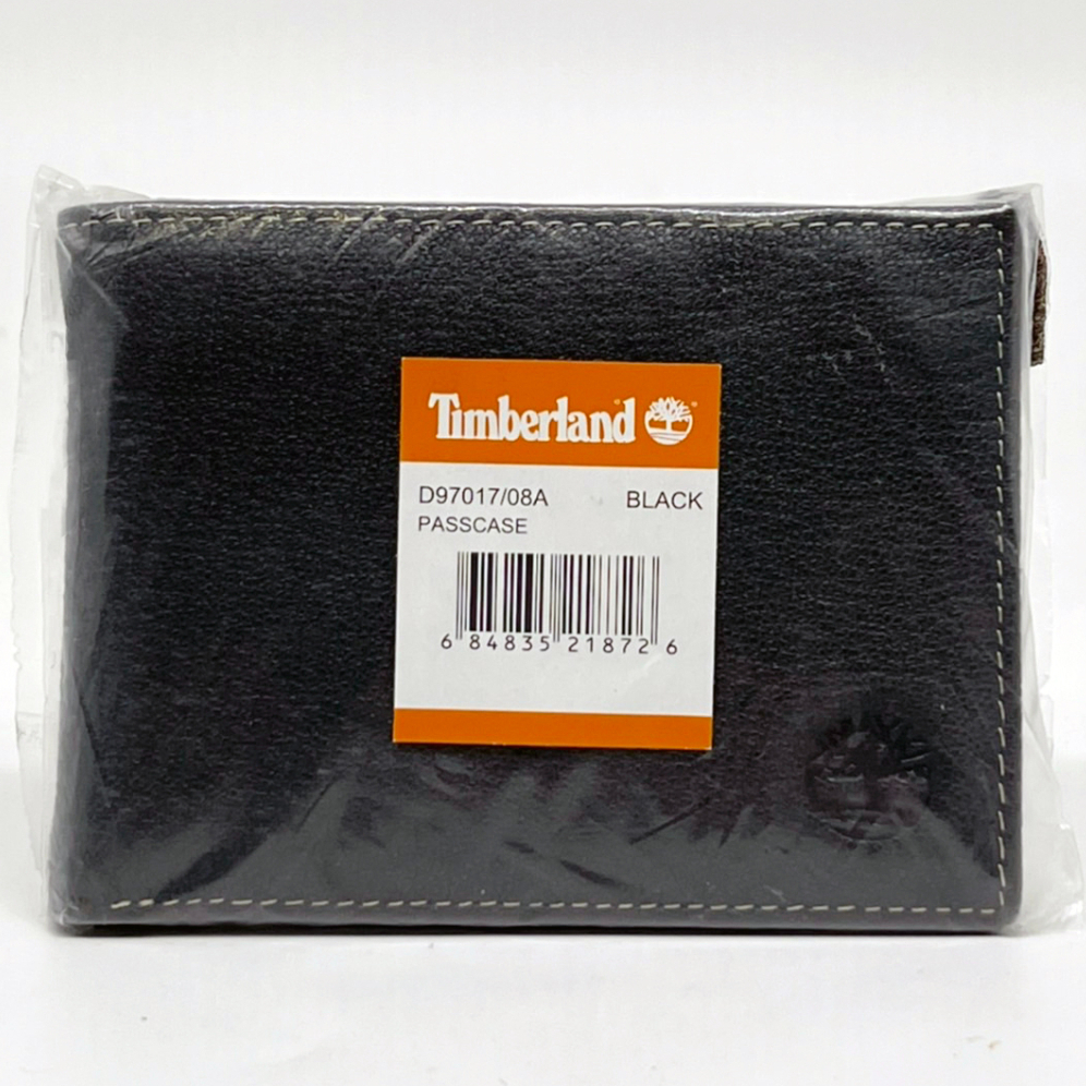 Timberland真皮短夾男用-黑色細紋皮夾(無盒)(活動抽取式ID設計)-美國直購正品現貨/短夾/男夾，商品已經來台