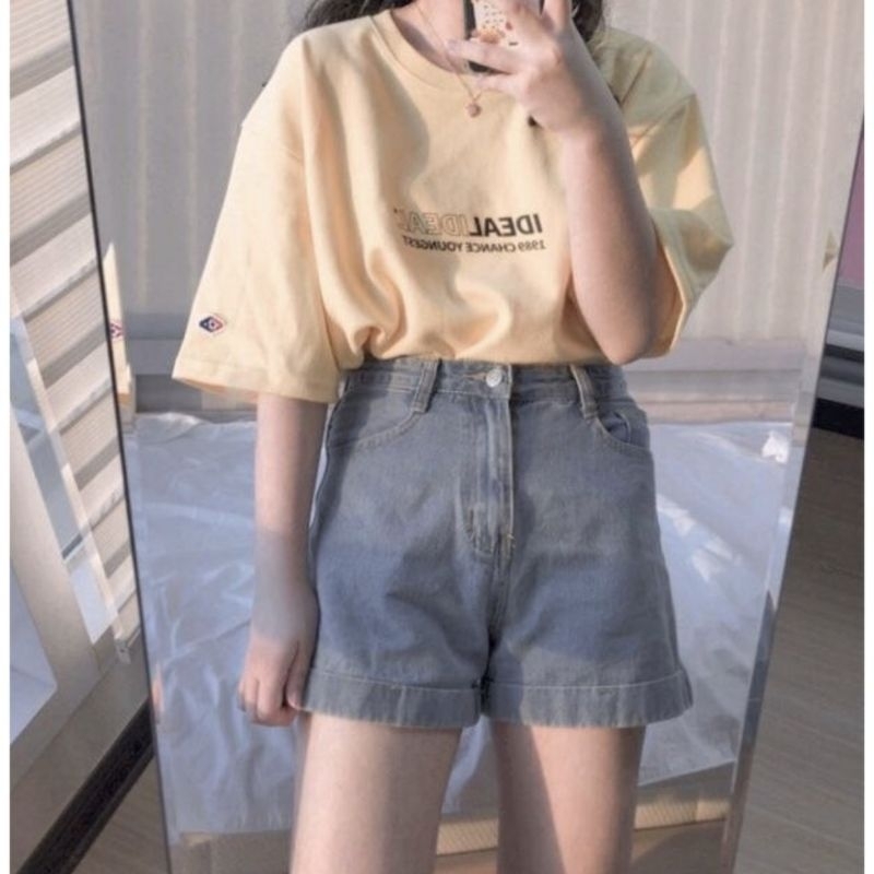 【二手衣】韓國代購 | Acover | 奶油黃短袖上衣 | 厚磅T恤