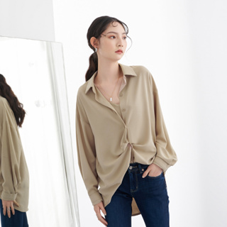 【ERSS】韓系氣質小姐姐兩件式襯衫-女 灰卡其 K30025