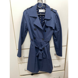 ｛kIKI｝品牌專櫃冬季系列藍色/外套/長版上衣/流行外套