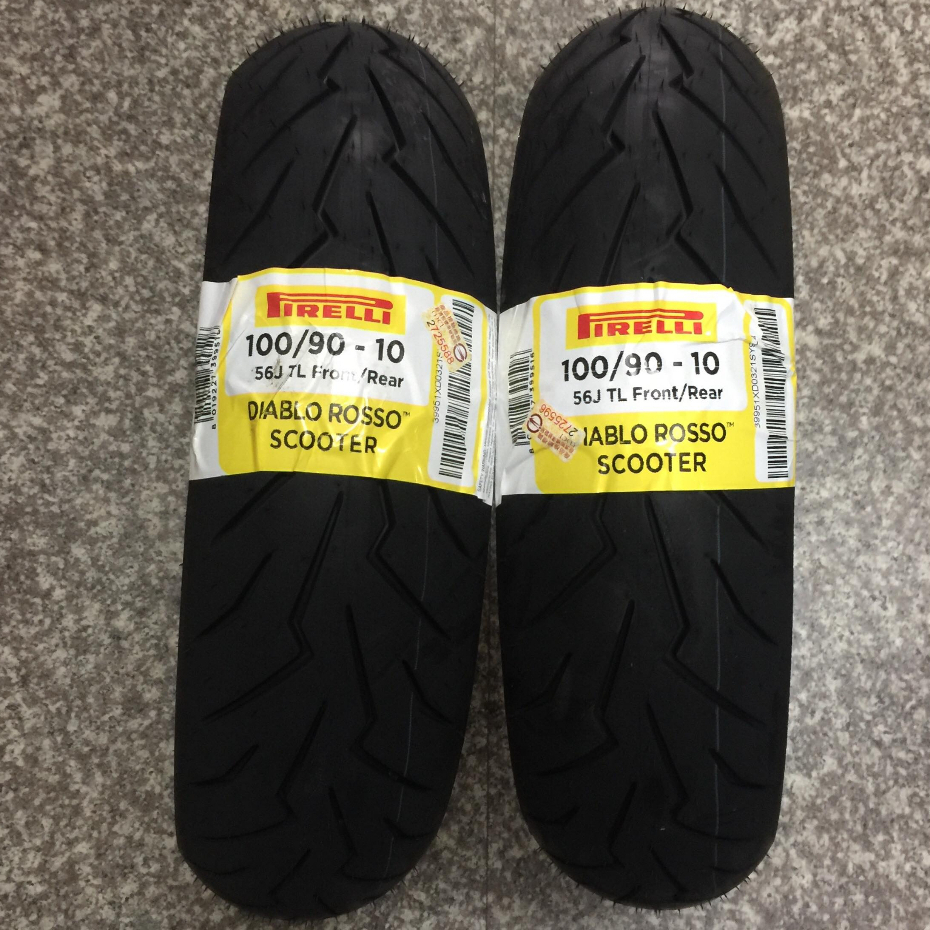 完工價【阿齊】PIRELLI 100/90-10 DIABLO ROSSO SCOOTER 倍耐力輪胎 惡魔胎 紅惡魔