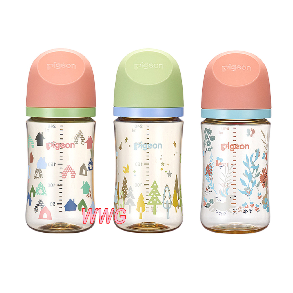 Pigeon 貝親第三代母乳實感PPSU奶瓶240ML/三色可選，搭配全新升級貝親母乳實感奶瓶奶嘴