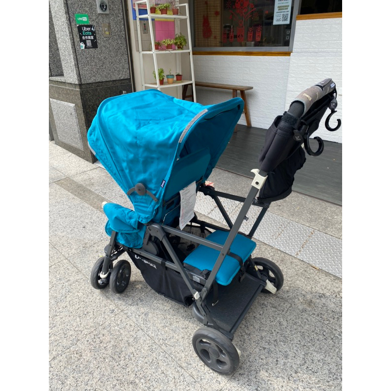 （二手）【joovy】Caboose Ultralight Graphite 輕量級雙人推車