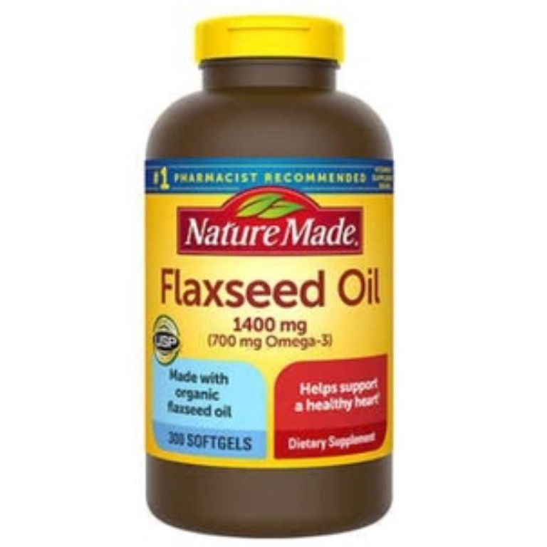現貨 美國原裝(2025/06)萊萃美亞麻仁油，1400毫克，300顆 Nature Made Flaxseed Oil