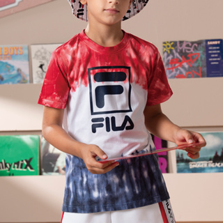 【FILA】KIDS 孩童款 短袖上衣-丈青 1TEW-4406-NV