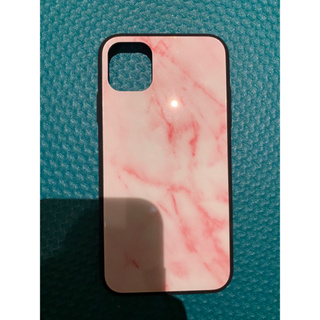 iphone11手機殼大理石紋粉紅色全新
