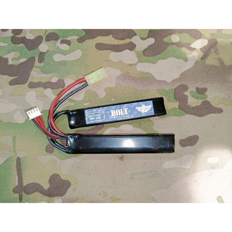 ✪義勇兵生存遊戲專賣-BOLT 兩片式電池 11.1V 15C 1000mAh 電槍電池