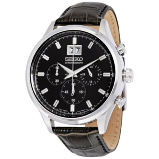 全新 SEIKO SPC083P2 三眼計時碼錶 石英錶 真皮錶帶 男錶 日期窗