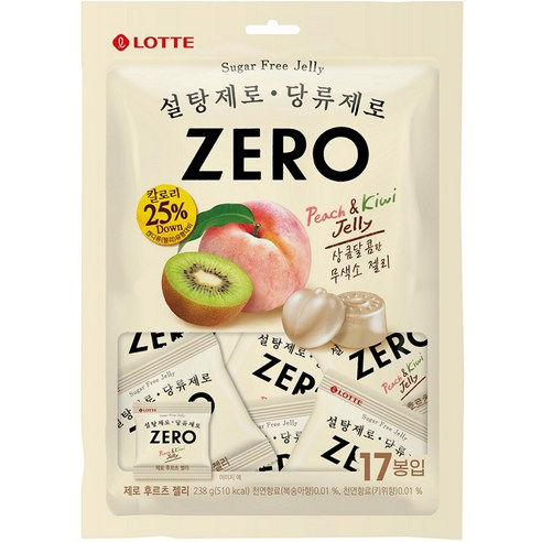 韓國 Lotte 樂天 zero 零糖 水果軟糖 238g (14gx17包)  52g 現貨 期限2025/2