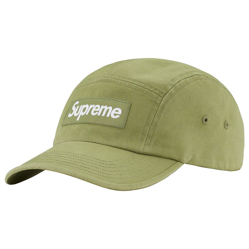 SUPREME SS23 Washed Chino Twill Camp Cap 五分割帽 (軍綠色) 化學原宿