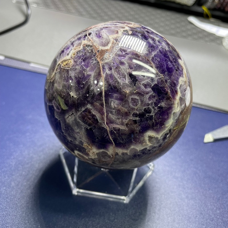 天然夢幻紫虎牙球 紫晶球 擺件 紫晶球 紫虎牙 水晶球紫晶球-7