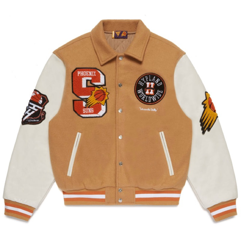 《Sunnyboyyy》 NBA X HYPLAND PHOENIX SUNS JACKET棒球皮袖外套