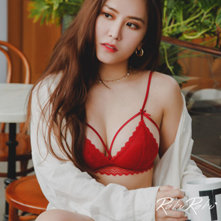 【Rabu Rabu】太妃可可 法式蕾絲無鋼圈成套內衣 A-E罩 B531 (酒紅)