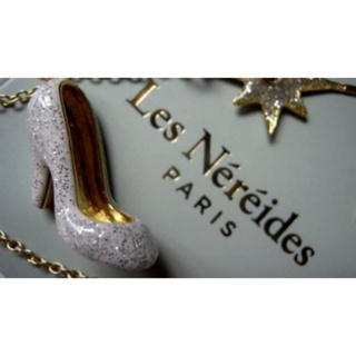 【巴黎妙樣兒】正品之美法國廠製造 N2-Les Nereides 灰姑娘 3D立體 鑲鑽銀色玻璃鞋 項鍊 83公分 長鍊