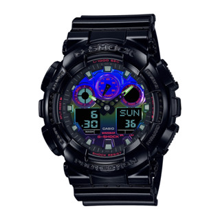 CASIO卡西歐 G-SHOCK 電競美學 虛擬虹光 雙顯系列 GA-100RGB-1A_51.2mm