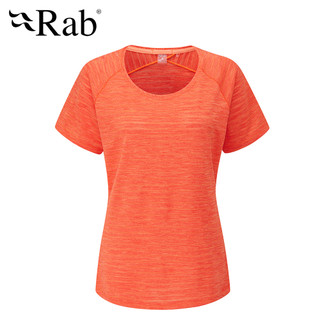 *過季出清*(女)【RAB】Wisp Tee 抗菌除臭 圓領透氣快乾短袖T恤-葡萄柚 RQBL12GF