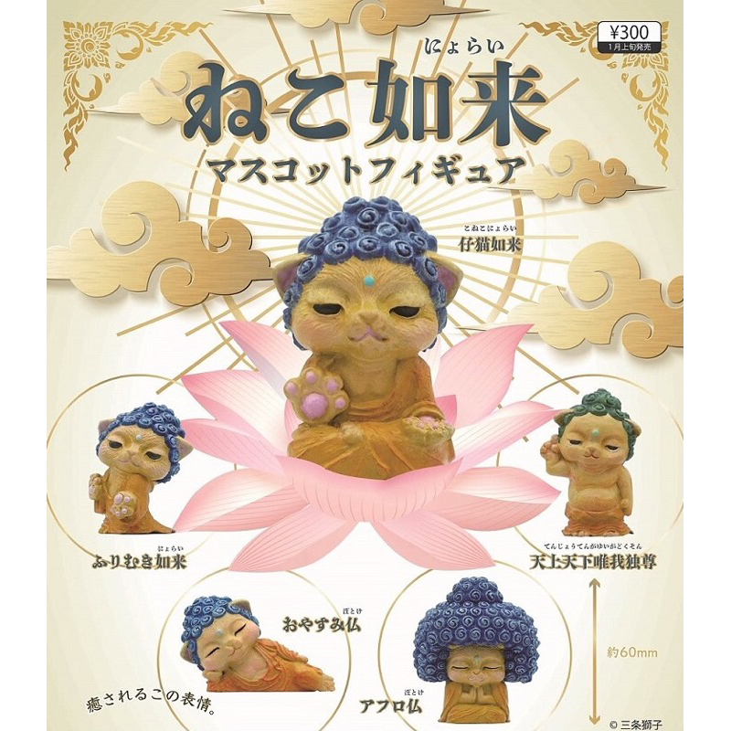 Qualia 貓咪如來吉祥物 佛系貓如來 貓佛像 佛像貓 如來貓 臥佛貓 喵星人 轉蛋 扭蛋