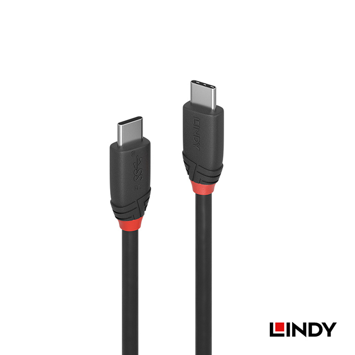LINDY 林帝 Black USB3.2 Gen 2x2 Type-C 公 to 公 傳輸線 0.5m (36905)