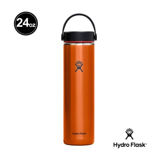 新色上市 Hydro Flask 24oz/709ml 輕量寬口提環保溫瓶 曜石黑 HFLW24LW087 紅銅棕
