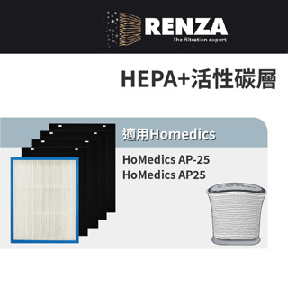 適用美國HoMedics AP-25 AP25 大牛空氣清淨機 HEPA加活性碳濾網 一年份濾芯