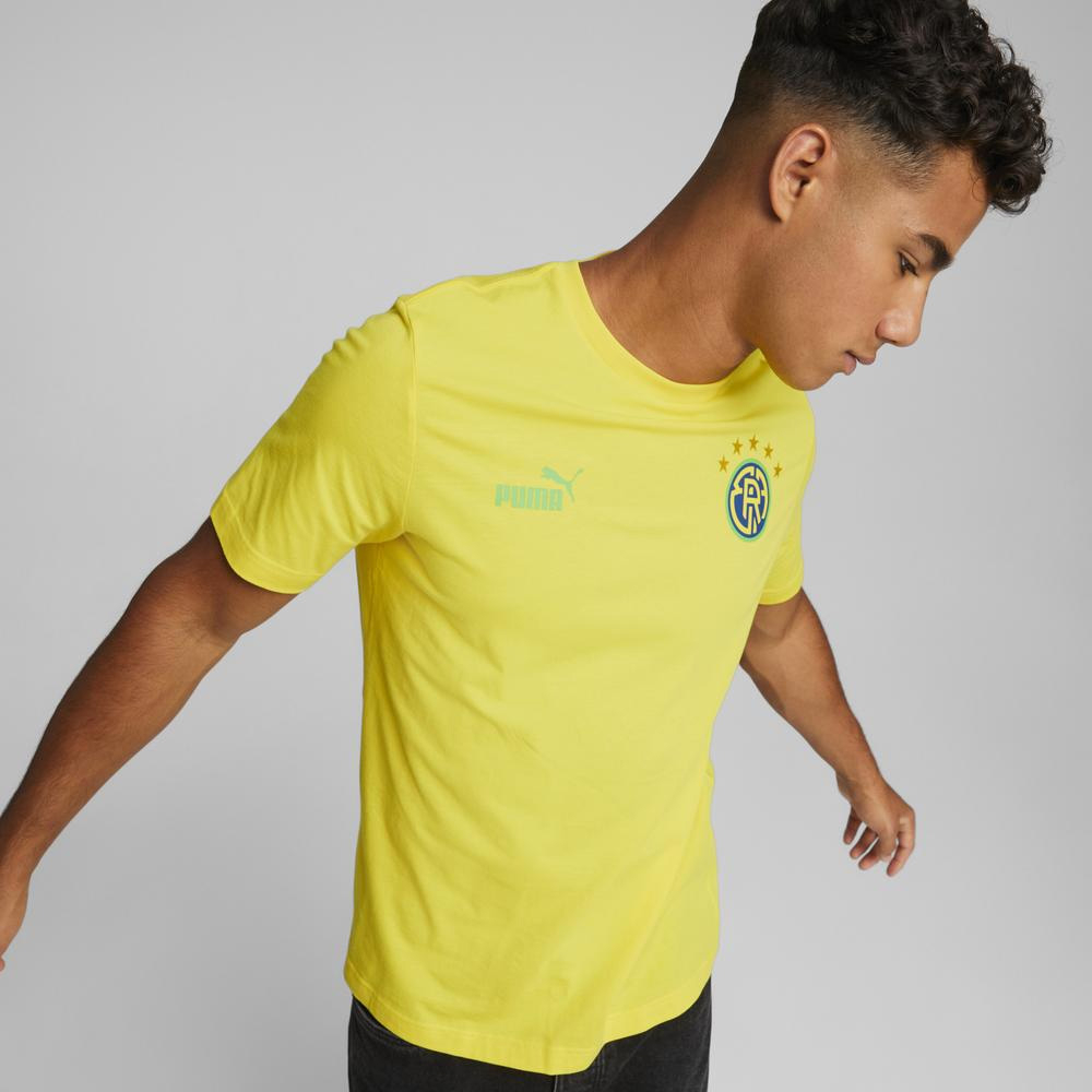 PUMA 短袖上衣 足球系列 國家概念 Fan T恤 巴西 男 76816204 黃色
