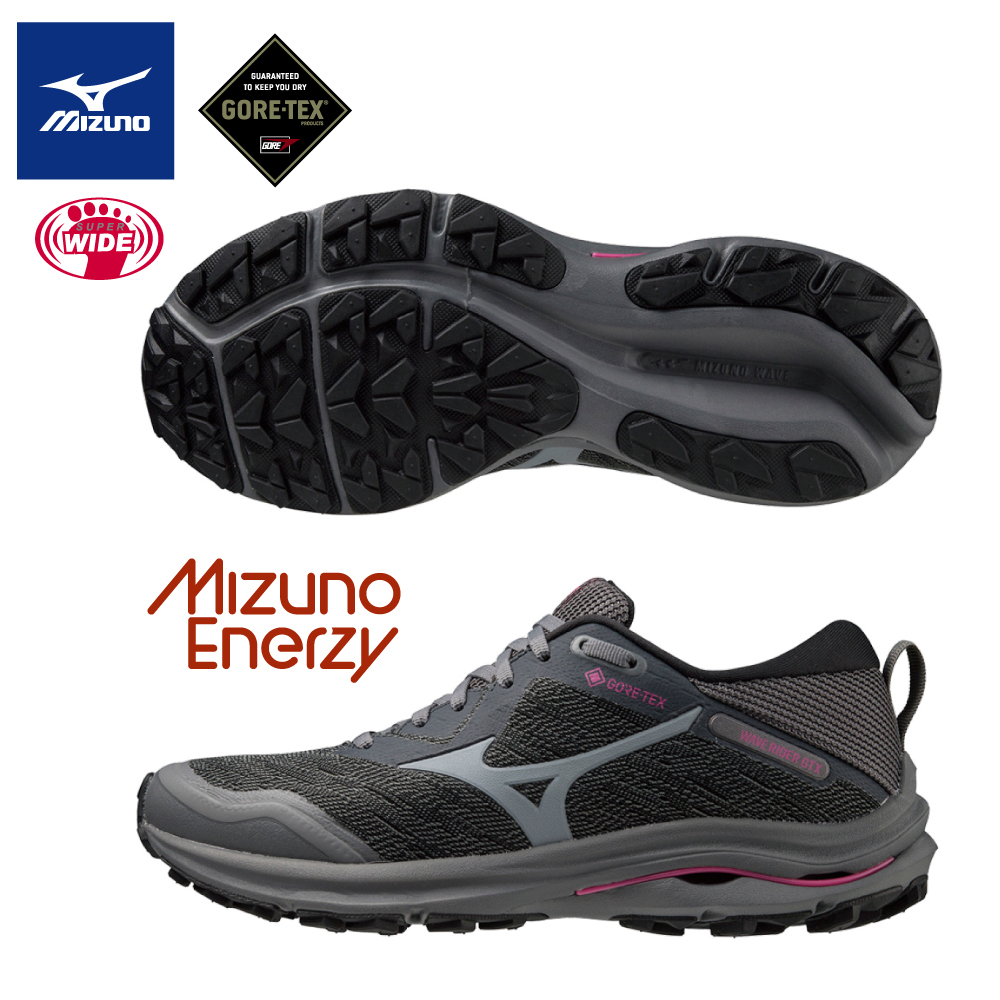 【美津濃MIZUNO】防水慢跑鞋WAVE RIDER GTX 一般型GORE-TEX超寬楦女款慢跑鞋 J1GD21802