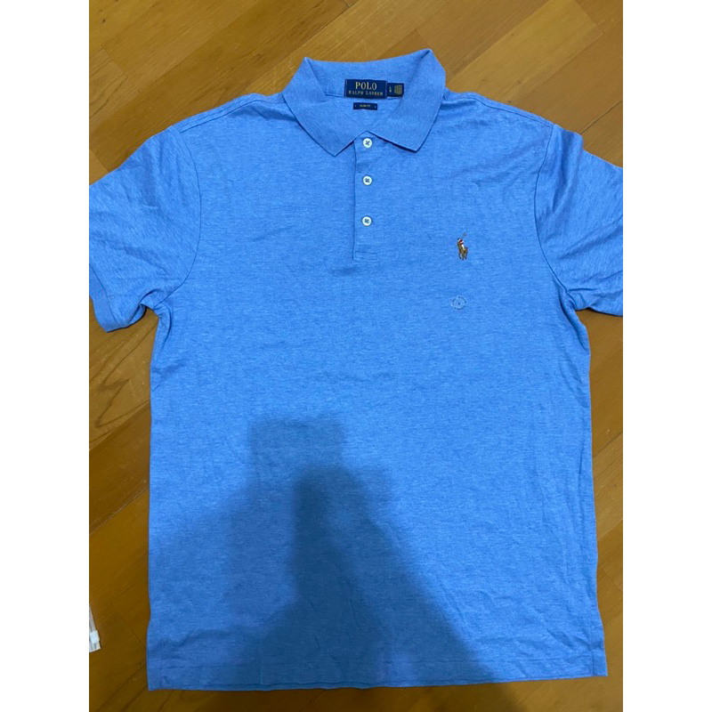 （全新）Polo Ralph Lauren水藍彩馬polo衫
