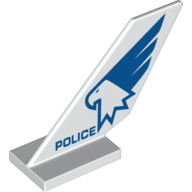 LEGO 樂高 白色 飛機 尾翼 印刷 警察 尾梭 兩側翼型鷹頭圖案 6239pb073