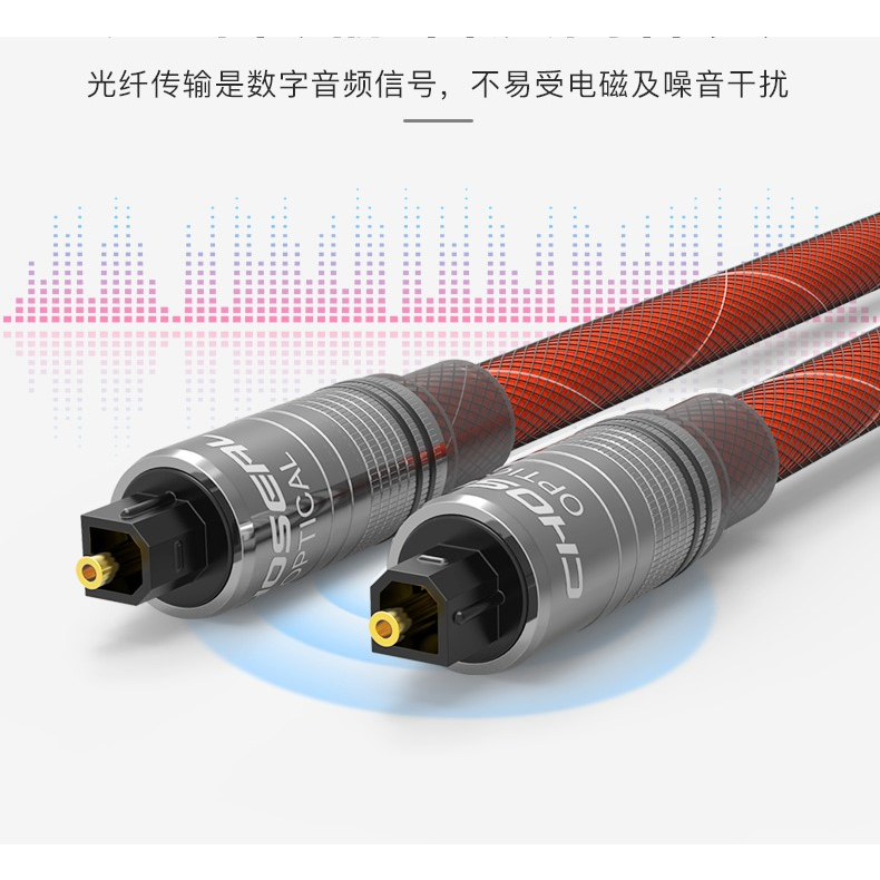 新品促銷CHOSEAL秋葉源數位光纖線SPDIF輸出線 方對方信號線