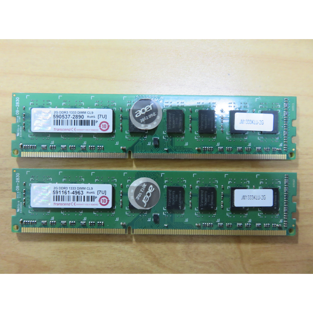 D.桌上型電腦記憶體-Transcend 創見 DDR3-1333雙通道 2G*2共4GB不分售 直購價50