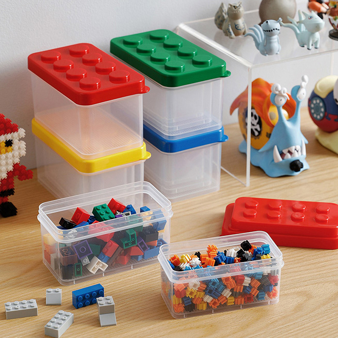 【日本霜山】樂高可疊式小顆粒積木/零件收納盒(大中小3件套組)-共4色《屋外生活》桌上收納 玩具收納 可堆疊