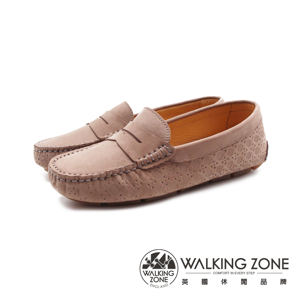 WALKING ZONE(女)簡約可愛心機增高樂福鞋 女鞋－茶灰色(另有黃棕色)