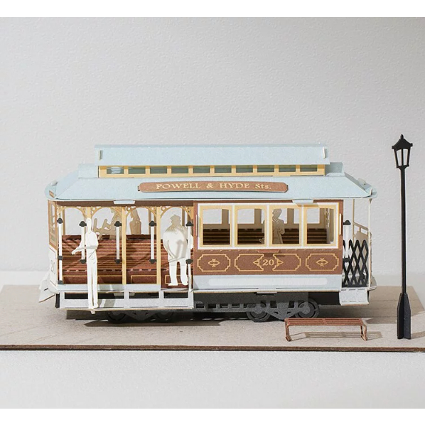 旅遊雷射材料包-舊金山纜車 9028502 （紙風景／手作／DIY／紙模型／知音文創）《筑品文創》