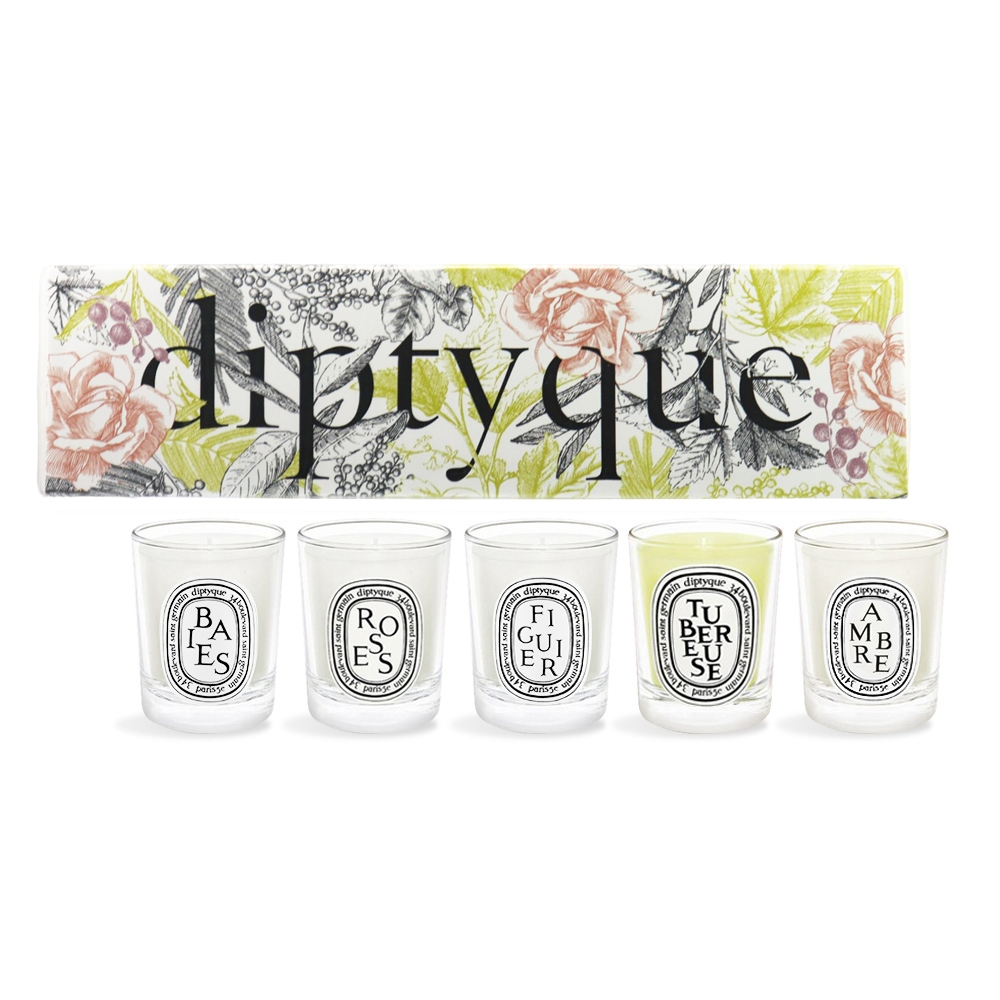 ~歐巴&amp;歐尼~DIPTYQUE 迷你香氛蠟燭禮盒 35g*5（漿果/玫瑰/無花果/琥珀/晚香玉）