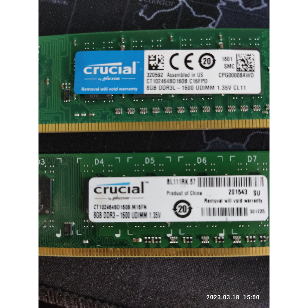 美光記憶體 DDR3 8G 1600 CL11