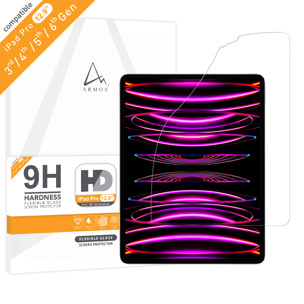 ARMOR iPad Pro 12.9 (第 3/4/5/6 代)軟性玻璃9H 高清螢幕保護貼
