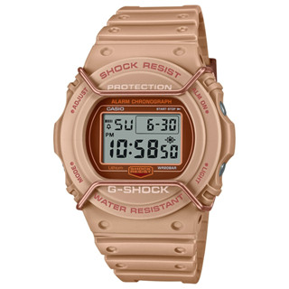 【CASIO】G-SHOCK 霧面奶茶色圓形數位電子錶 鏡面保護器 DW-5700PT-5 台灣卡西歐公司貨