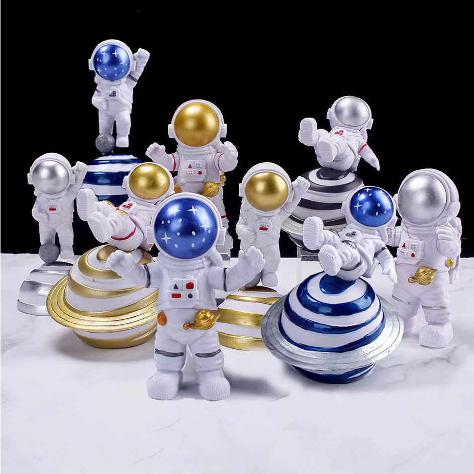 【多米諾】nasa 宇行員 宇宙航空士 月球漫步 太空人 汽車擺飾 蛋糕 裝飾 可愛 轉蛋 食玩 模型 玩具 公仔