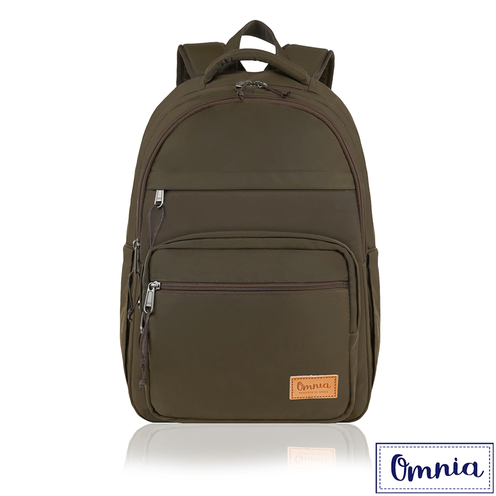 【OMNIA】輕旅行大容量收納款筆電後背包-棕色