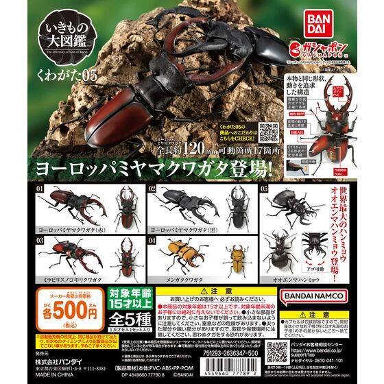 [御宅族] BANDAI 代理 生物大圖鑑 鍬形蟲篇 05 全5種 歐洲深山鍬形蟲 非洲鋸鍬形蟲 虎甲蟲 螃蟹鍬形蟲