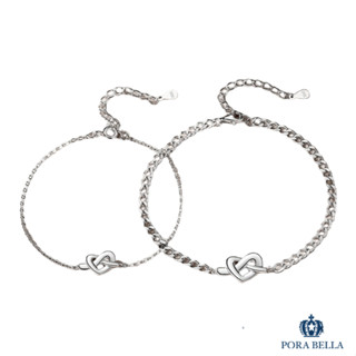 <Porabella>925純銀手鍊 同心結情侶手鏈 愛心結 情人節禮物 告白禮物 Bracelets<一對販售>