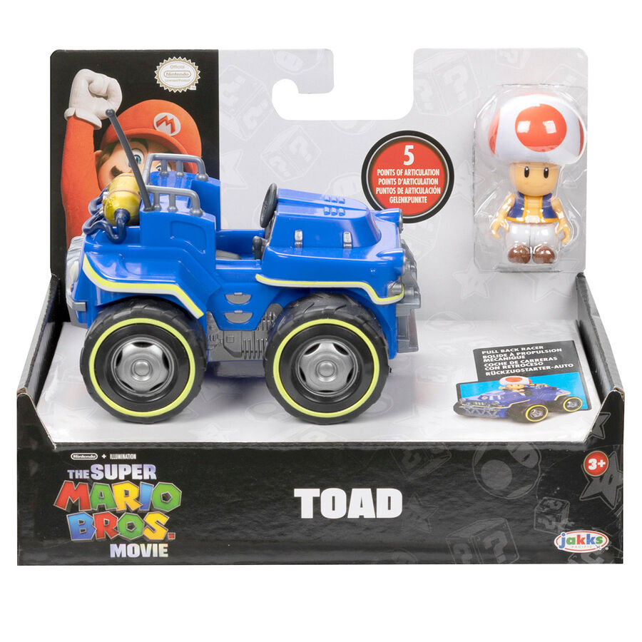 全家樂玩具 迴力車 ˙瑪利歐電影 2.5吋公仔迴力車 -TOAD  玩具  任天堂 jakks